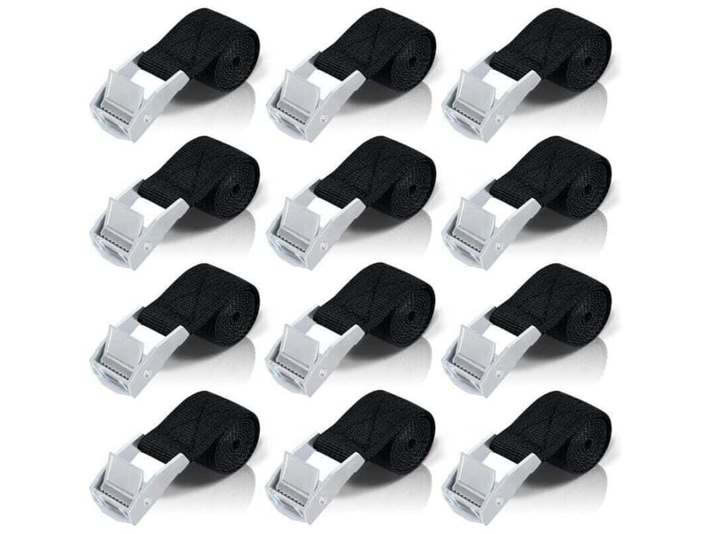 50cm sangle d'arrimage, 12pcs sangle à cliquet avec boucle de serrage en alliage de zinc pour fixation motovoitureporte - Conforama A