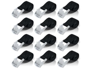 50cm sangle d'arrimage, 12pcs sangle à cliquet avec boucle de serrage en alliage de zinc pour fixation motovoitureporte