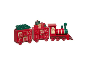 Calendrier de l'avent train en bois l. 57 cm