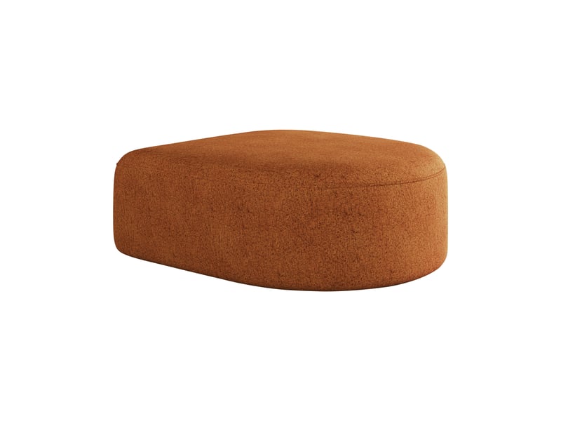  Pouf orange en tissu repose-pieds de salon rembourrage mousse 87x84x38cm  - Conforama A