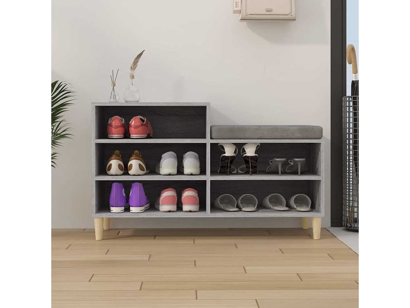  Armoire à chaussures sonoma gris 102x36x60 cm bois d'ingénierie shl9028  - Conforama C