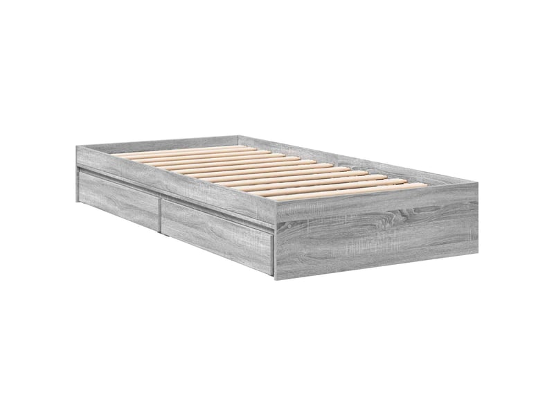 Lit simple- lit adulte - cadre de lit avec rangement avec tiroir sonoma gris 80 x 200 cm - Conforama B