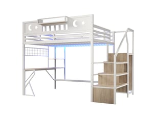 Lit mezzanine 140x200 cm <strong></strong> <strong></strong> coloris blanc