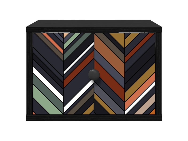  Table de chevet - cabinet de chevet - table de nuit mural ommen 2 pc chêne noir 36 x 33 x 25 cm  - Conforama D