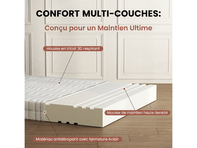 Matelas 90x200 mousse à froid ergonomique, housse 3d respirante, épaisseur 16 cm  - Conforama C