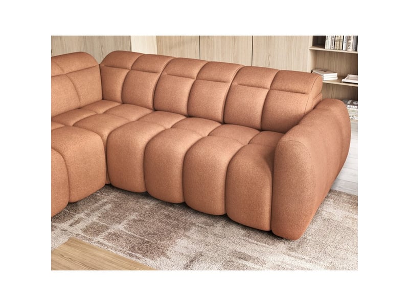 Canapé d'angle électrique ronda 4 places orange corail – angle gauche - Conforama D