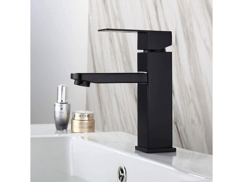  Robinet lavabo noir moderne monotrou – mitigeur céramique poignée unique  - Conforama C