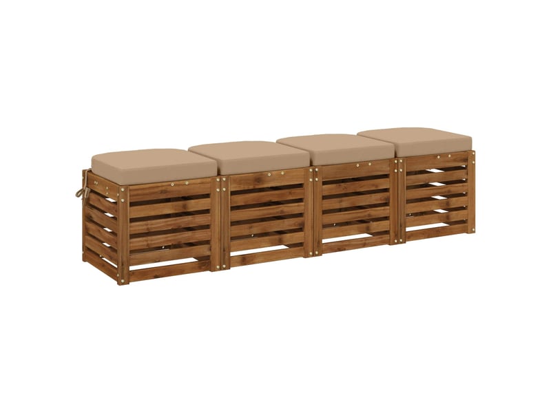  Lot de 4 coussins de siège, coussins d'assise soest 100 % polyester sable cf60802  - Conforama C
