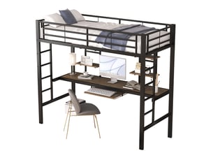 Lit mezzanine 90x200 cm ROLIPO   coloris noir