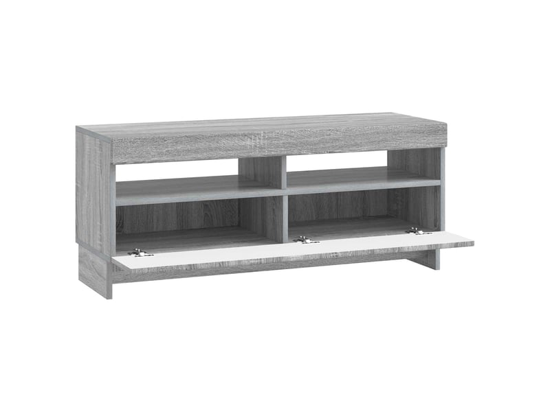  Meuble tv - banc tv - meuble de rangement led sonoma gris bois d'ingénierie  - Conforama E