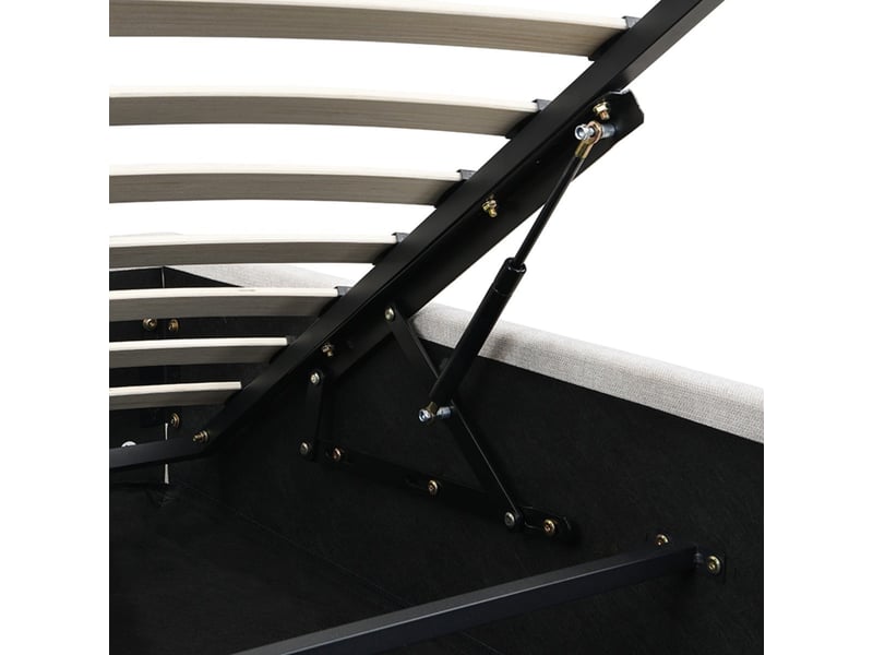 Lit coffre 140x190 cm en tissu chiné - alix  - Conforama D