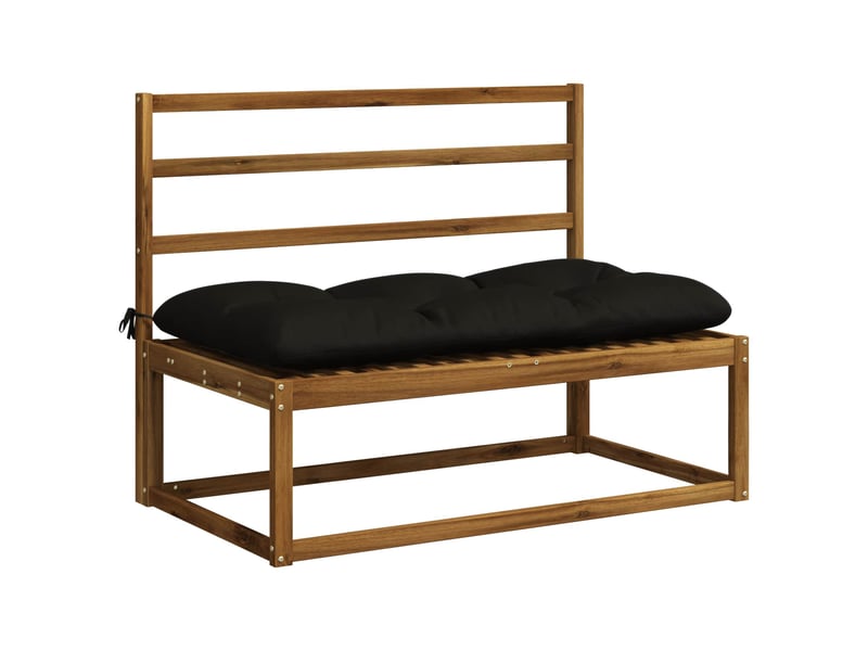 Lot de 2 coussins de banc, coussins d'assise vianen 100 % polyester noir cf57658 - Conforama C