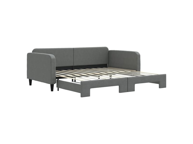  Lit simple- lit adulte -  lit de jour avec gigogne sans matelas gris foncé 100x200 cm  - Conforama A