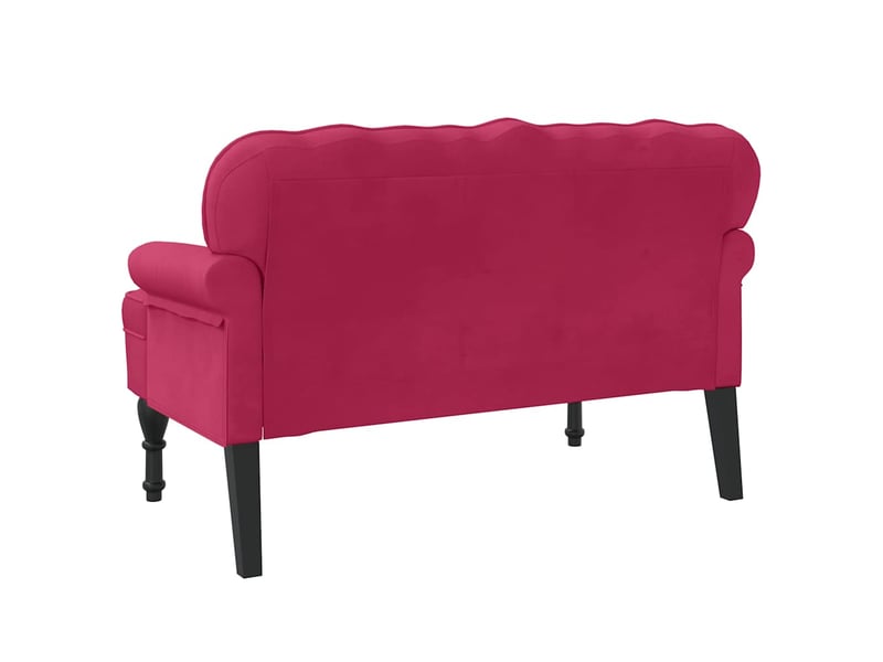  Canapé 2 places avec dossier bordeaux 119,5x64,5x75 cm velours  - Conforama E