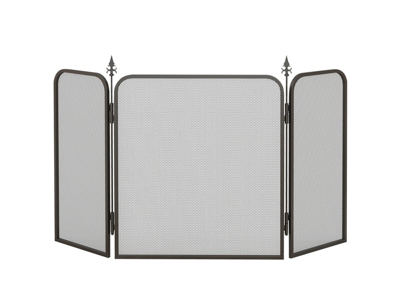  Pare-feu en métal pliable en trois parties, 96 x 1,3 x 56 cm, noir  - Conforama A