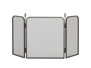 Pare-feu en métal pliable en trois parties, 96 x 1,3 x 56 cm, noir