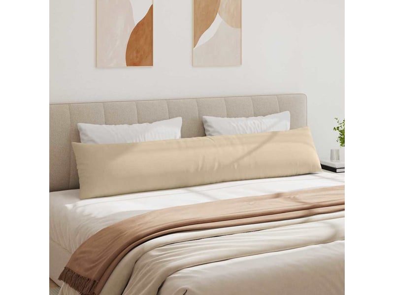 Lot de 2 coussins de canapé, coussins décoratifs tissu crème 200 x 40 cm cf58810 - Conforama D