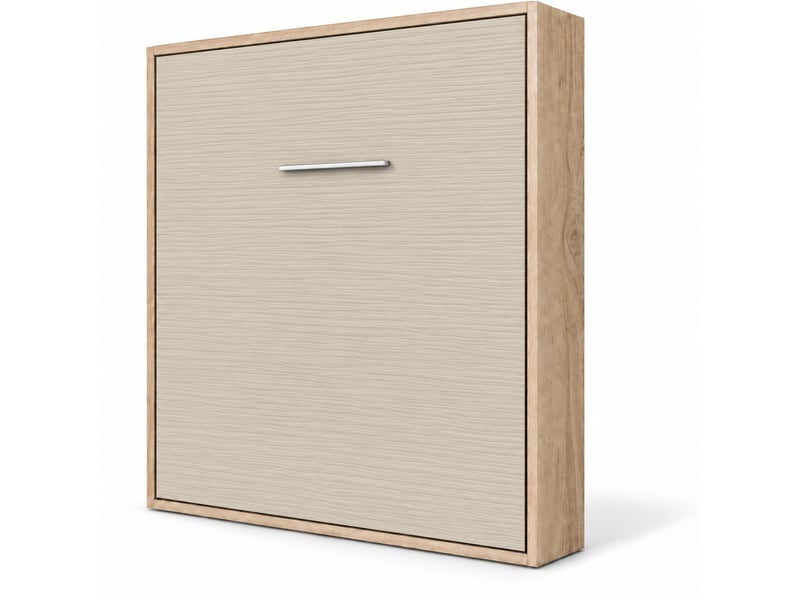  Lit escamotable vertical kola – seulement 34,5cm de profondeur, le confort d’un vrai lit-90x200-cadre chêne clair-façade vison  - Conforama A