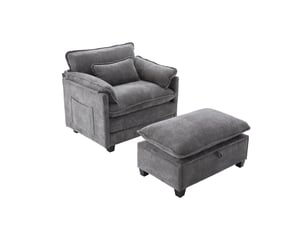 Fauteuil fixe IKSETERA TRADING LTD  Tissu gris