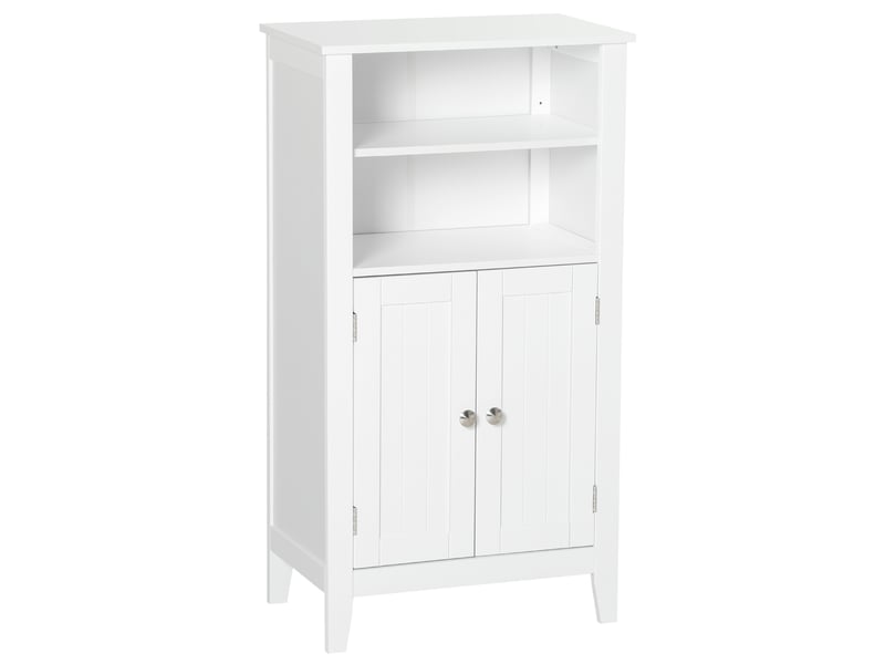  Meuble de salle de bain avec étagères réglables et 2 portes, meuble de salle de bain multifonctionnel en bois, blanc, 50 x 30 x 93 cm  - Conforama A