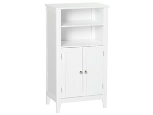 Meuble de salle de bain avec étagères réglables et 2 portes, meuble de salle de bain multifonctionnel en bois, blanc, 50 x 30 x 93 cm