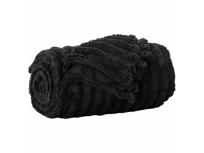  Plaid canapé noir 200x150 cm 0.8 kg polaire  - Conforama A