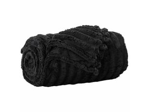 Plaid canapé noir 200x150 cm 0.8 kg polaire