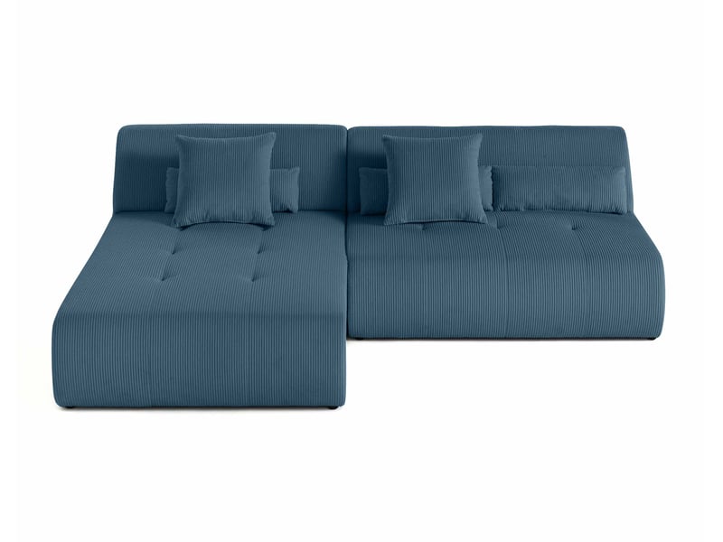 Onyx - canapé modulable d'angle réversible 4 places - en velours côtelé - lisa design - bleu ONYX - Conforama A