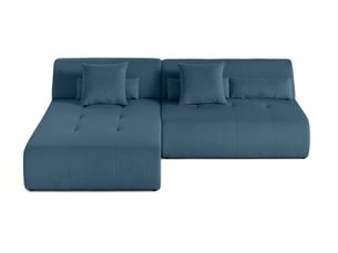 Canapé d'angle réversible fixe BESTMOBILIER ONYX 4 places Velours Bleu