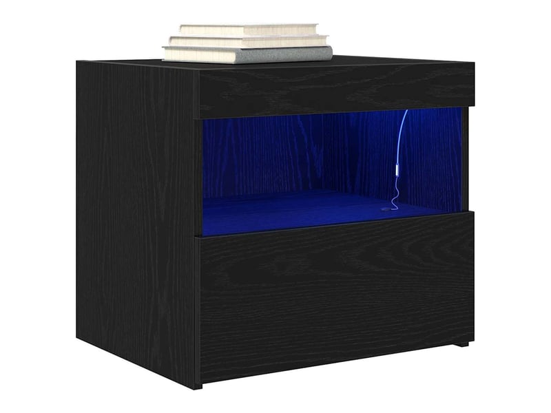  Table de chevet - cabinet de chevet - table de nuit chêne noir 50 x 40 x 45 cm bois d'ingénierie  - Conforama B