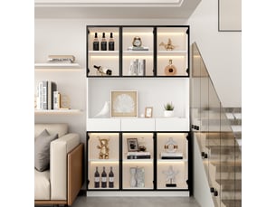 Vitrine coloris blanc <strong>OOIILLEE</strong> <strong>Luxe haut de gamme</strong> - 120 cmx200 cm