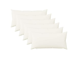 Lot de 6 coussins avec oreiller, coussins décoratifs heerlen blanc tissu cf50666