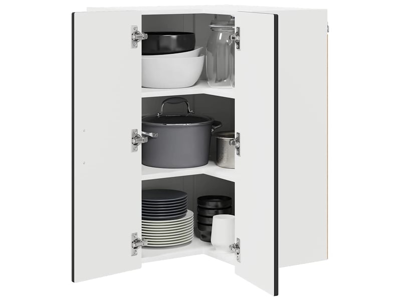  Meuble mural de cuisine, armoire d'angle cuisine porto noir 57x57x80cm  - Conforama C