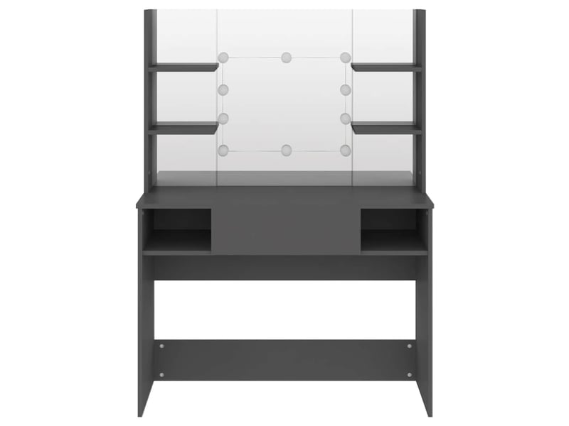  Coiffeuse, table de maquillage avec éclairage led 100x40x135 cm mdf gris  - Conforama C