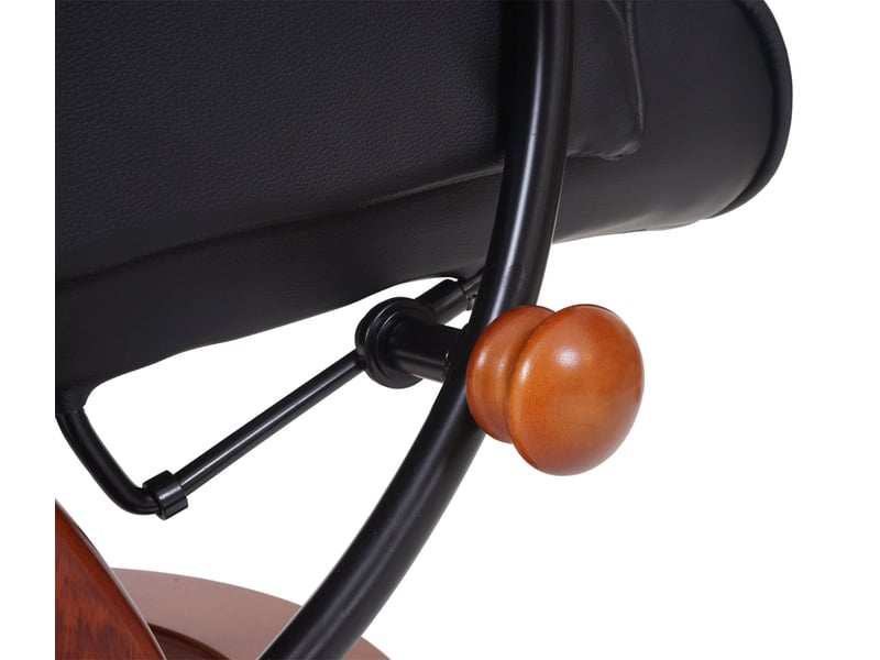  Robas lund fauteuil relax montreal, fauteuil de télévision, tabouret, cuir, charge 130kg - noir, doré  - Conforama E