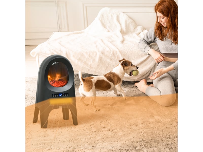  Chauffage soufflant 3 modes avec 3 températures réglables, 33,7 x 25,5 x 60,4 cm, noir  - Conforama B