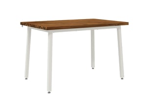 Table à manger moderne 120x80x75 cm bois d'acacia massif naturel et blanc shl78159