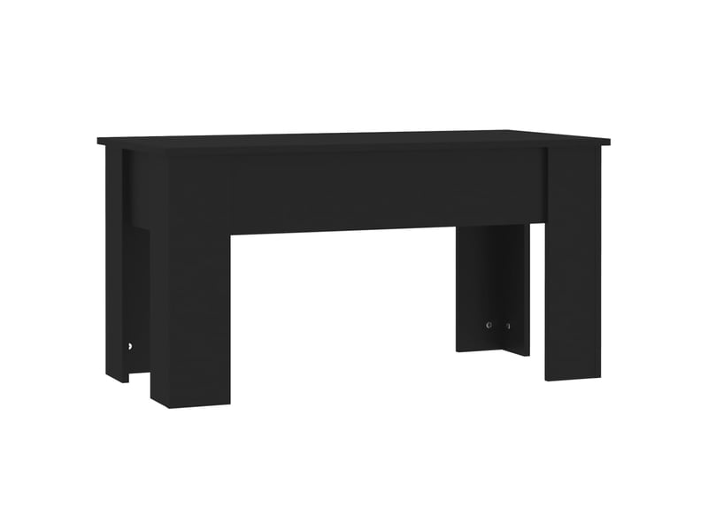  Table basse rectangulaire | table de salon noir 101x49x52 cm bois d'ingénierie  - Conforama E