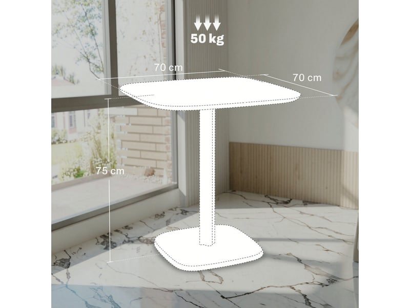  Table à manger carrée 4 personnes, plateau épais effet bois, style moderne  - Conforama C