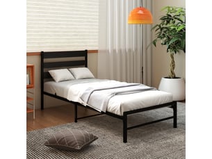 Lit simple 90x200 cm <strong>VIVRYN</strong>  <strong></strong> coloris noir