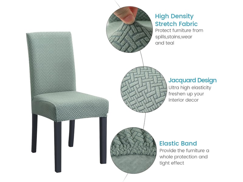  Housses de chaise élastiques, lot de 4, housses de chaise élastiques modernes, idéales pour les décorations de fête, turquoise XLH-ZLS-009367MF - Conforama B