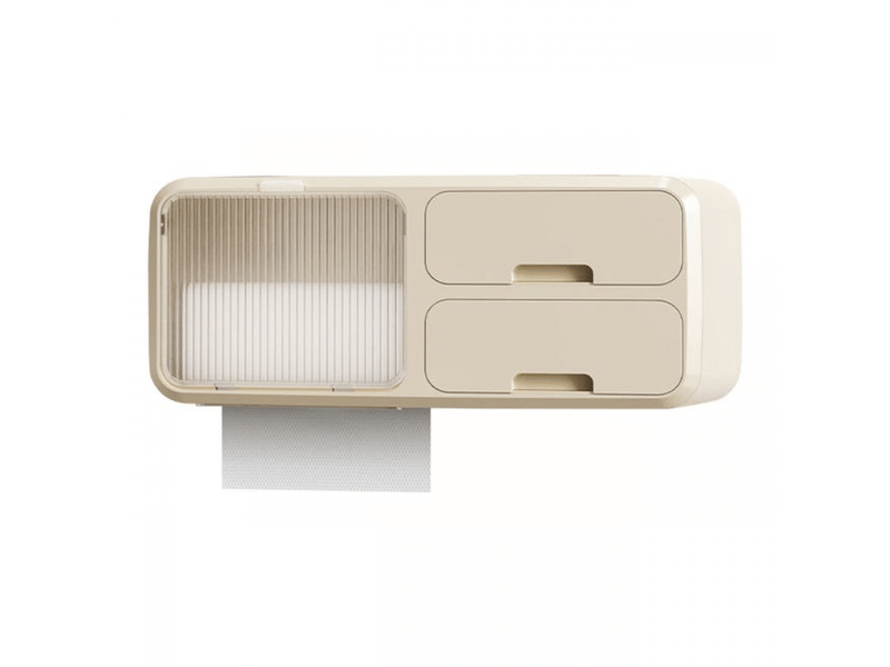  Porte-papier hygiénique étanche pour salle de bain, boîte de rangement murale sans perçage pour papier hygiénique, beige  - Conforama B