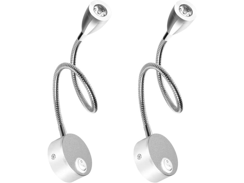  Lampe chevet murale 2 lumières applique liseuse led col de cygne lumière 3w, 3000k blanc chaud lampe de lecture  - Conforama A