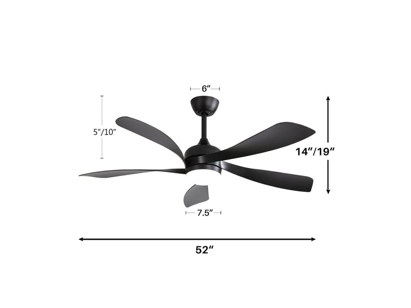  Brasseur d'air plafonnier led 132 cm – noir – 3 températures, 6 vitesses, télécommande  - Conforama C