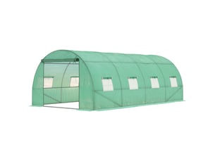 Serre en aluminium, serre de plain-pied, tunnel de culture, serre chaude, plastique, acier, vert