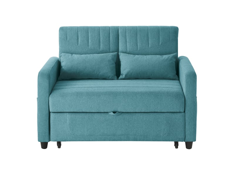  Canapé-lit 2 places modenvie convertible 114 x 77 x 82,5 cm bleu-vert antique  - Conforama A