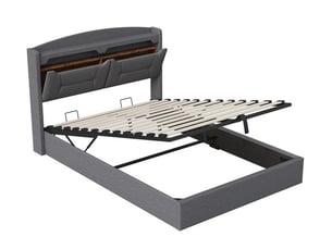 Lit coffre 140x190 cm <strong>EZSSW</strong> <strong></strong> coloris gris