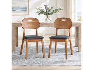 Lot de 2 chaises de salle à manger, chaise cuisine, assise confortable, dossier ovale, dossier ergonomique, pu, bois+noir