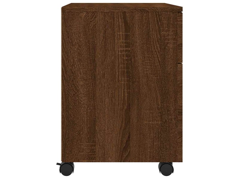  Caisson de bureau, classeur mobile avec roues chêne marron 45x38x54 cm bois  - Conforama E