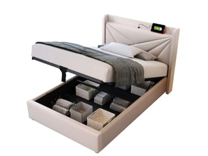 Lit coffre 90x200 cm HAUSS SPOLE   coloris beige